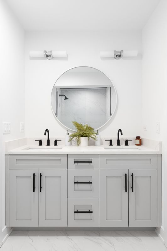 Contemporary bathroom with floating vanity